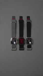 Aulumu C03 Snap Functional Titanium Buckle for Watch Ultra (3/2/1) Nylon Band Luxury Embossed Texture Knit Quick-release Design iWatch Bands for 49/46/45/44MM