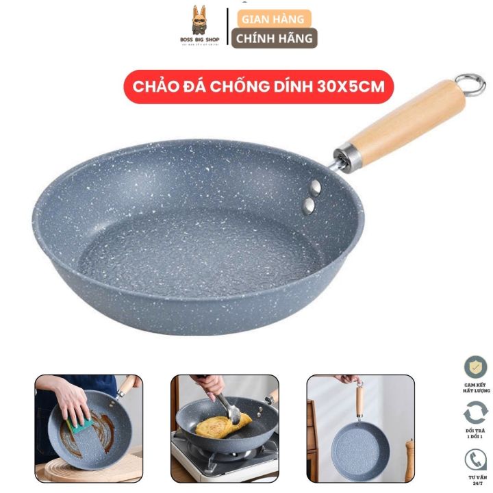 Chảo đá chông dính đáy bằng 30cm Phủ lớp nen Skillet chống dính dễ dàng ...