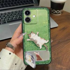 Mirror Plush Phone Case For Honor Play10 4G Cute Phone Holder Silicone Waterproof Cartoon Embroidery Protective 3D TPU