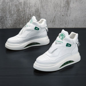 Height Increasing Rubber Korean White Shoes for Men Casual Sneakers for Men Wearable Thick Bottom Running Trainers Sports Shoes Training Athletic Footwear Boy Walking Shoes