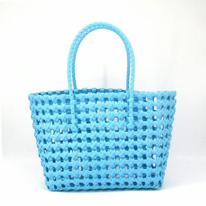 Hylhexyr Handheld Hollow Woven Shoulder Bag PVC Vegetable Basket Tote Bags Beach Vacation Picnic Handbag For Woman2026