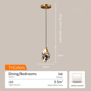 Nordic LED Crystal Ceiling Light Modern Chandelier for Living Room Dining Bar Drop Tri color Light Pendant Lamps