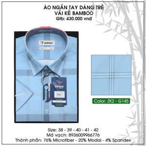 Áo Sơ Mi Cộc Tay Bamboo SlimFit Vạt Bầu Vĩnh Tiến 430 Nhiều Màu Sắc