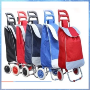 Foldable Supermarket Shopping Trolley Bag with Wheels for Vegetable. Folding Wheeled Lightweight Shopping Bag