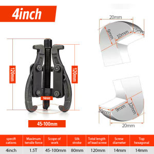 Universal Bearing Removal 3 Jaw Gear Puller 4/6 inch Heavy Duty Three Handle Puller Installer Gear Pullers Performance Tool