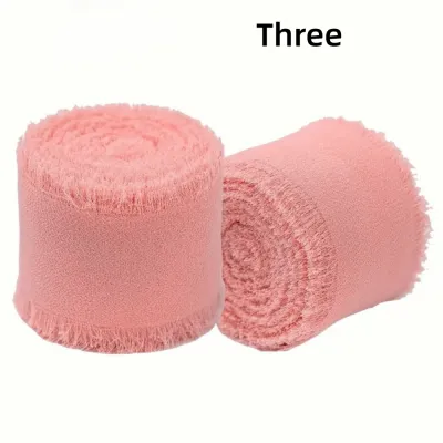 LUSIT 3 Rolls Thủ công DIY Ruộng chiffon 5m Làm thủ công Dây ruy băng chiffon lụa viền Chất lượng cao Trọng lượng nhẹ Ruộng chiffon có lông Thiệp mời đám cưới