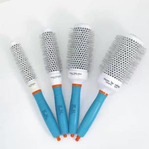 Hengfa Lina Nano Brush 5 Sizes Professional Aluminum Hair Curling Comb with Pointed Needle Hair Curling Brush High Temperature Resistant JKKDUEE