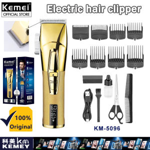 Kemei KM-5096 7000 vòng/phút Vàng đồ cắt tóc chạy điện cực kỳ tốt Máy cắt tóc thợ cắt tóc chính xác không dây phai tông đơ cắt tóc
