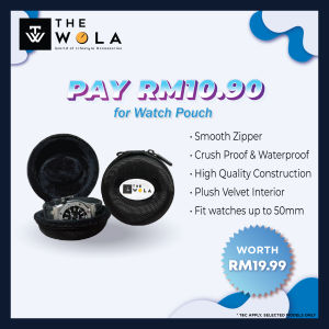 The Wola Round Watch Pouch w. Zipper for Storage / Travel