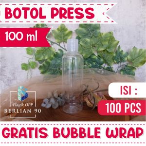 Botol Presstop 100 ml 100 pcs - Botol press on 100ml Botol Pushon 100 ml