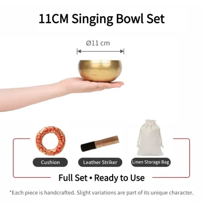 Authentic Tibetan Pure Copper Singing Bowl Set Pure Copper Sound Bowl and Meditation Bowl Chakra Balancing Handmade Yoga Chakra Balancing