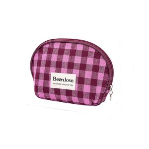 XINSU38 with Zipper Semicircle Cosmetic Storage Bag Large Capacity Lattice Handheld  Makeup Bag Portable Mini Toiletries Bag Business Travel