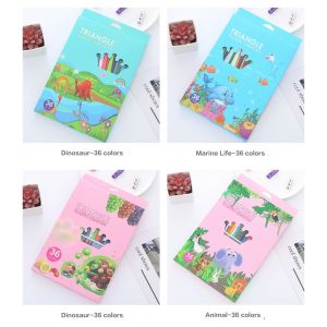 12/24/36Colors Crayon Set Triangle Plastic Crayons for Children Colorful Painting School Art Supplies