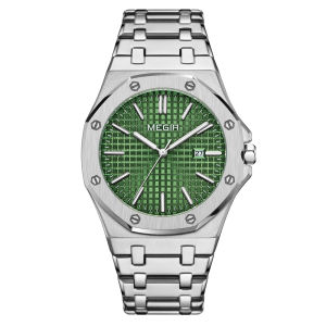 MEGIR Classic Business Mens Quartz Watch Stainless Steel Strap Casual Male Quartz Sports Wristwatch Luxury Waterproof Date Clock