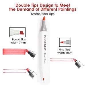 TOUCH NEW T7 Marker pen set  Alcohol Based Dual Head Brush