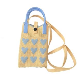 Dễ Thương Crochet Dệt Kim Túi Ví nữ Túi đeo vai thời trang túi đeo chéo điện thoại nhỏ Túi Với họa tiết trái tim Cho Cô Gái Phụ Nữ