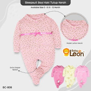 Jumper Bayi Perempuan Renda Kerut Newborn BABY LEON Sleepsuit Bayi Kaki Tutup Lengan Panjang Jumper Bayi BC-808 Baju Bayi Perempuan Baby Sleepsuit Baju Tidur Bayi Jumpsuit Panjang Kaki Tutup Pakaian Bayi