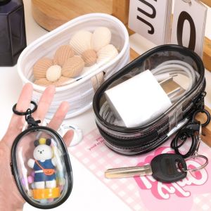 Portable Cable Storage Box Organizers With Keychain Dust Resistant Multi-Function Convenient Compatible Headphone Cables Wire