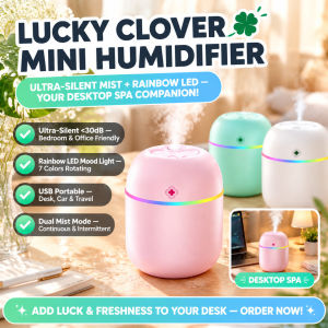 Clover Humidifier / Mini USB Portable Home Humidifier X5 – Quiet Four-Leaf Clover Car Humidifier