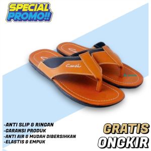 SANDAL JEPIT SELOP KULIT PRIA DEWASA CASUAL CANVIL TRENDY