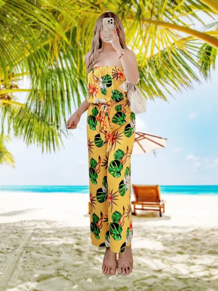 HIGH QUALITY FLORAL JUMPSUIT FOR WOMEN Summer Outfit Floral For Women Beach  Wear FLORAL JUMPSUIT KOREAN