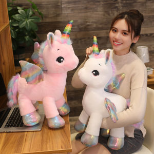 JOJO CASTLE New ins Giant Size Unicorn Plush Toy Soft Stuffed Cartoon Unicorn Dolls Animal Horse High Quality Gift for Cute pillow