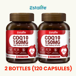 Estalife CoQ10 150MG Coenzyme Antioxidant Supplement Support Healthy Heart Prenatal & Immune Wellness Plant Based Vegan 60 Capsules