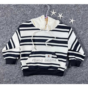 Jaket Anak Hoodie Anak Laki-Laki Motif Salur SW3