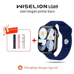 Wiselion LG69 Smartwatch Pria Dewasa 45mm - Layar AMOLED 2.01" HD Monitor Detak Jantung Tahan Air IP67 Baterai Besar Notifikasi Pesan - Garansi 12 Bulan