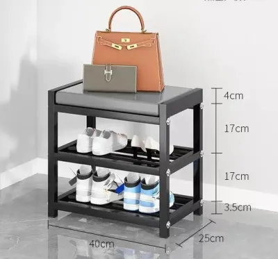 🇸🇬 【40/75cm】Classic Shoe Rack with Bench - Narrow Shoe Bench with 2 Shelves - Comfortable and Very Stable / shoe rack bench / shoes rack stool / Para Living