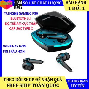 Tai nghe bluetooth không dây gaming P30 chơi game không độ trễ pin trâu chống nước âm thanh vòm 9D có mic thể thao chống ồn
