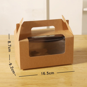 10 PCS 2 4 6 Holes Cupcake box with handle Pastry Box Gable box Cookies Brownies Banana loaf Box