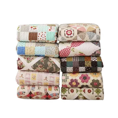 BedHome พรมปูพื้น วินเทจ ผ้าฝ้ายCotton 90x150cm / 90x210cm มีปุ่มกันลื่นด้านหลัง ซักปั่นเครื่องได้ รหัส084.