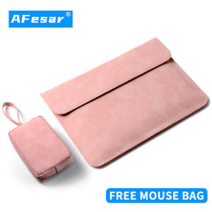 【free mouse bag]】2021 Frosted PU notebook Briefcases liner sleeve for Macbook Huawei pro 12 13 14 15 inch thin notebook tablet waterproof wear-resistant laptop bag with Magnetic buckle