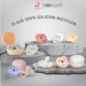 (Tặng hộp đựng) Ti giả ti ngậm Moyuum silicon nguyên khối cao cấp chính hãng Hàn Quốc mềm mại cho bé