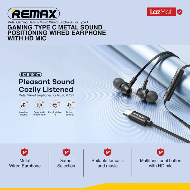 %5BRemax%20Audio%5D%20RM-610D%20Series%20Type-C/iPhone%20Wired%20Earphone%20with%203D%20Surround%20&%20Noise%20Isolating%20Mic,%20Metal%20Build%20for%20Mobile%20Game/Call%20-%20Image%202