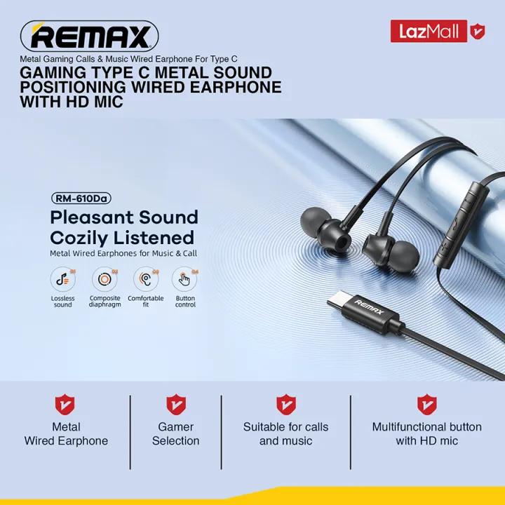 %5BRemax%20Audio%5D%20RM-610D%20Series%20Type-C/iPhone%20Wired%20Earphone%20with%203D%20Surround%20&%20Noise%20Isolating%20Mic,%20Metal%20Build%20for%20Mobile%20Game/Call%20-%20Image%202