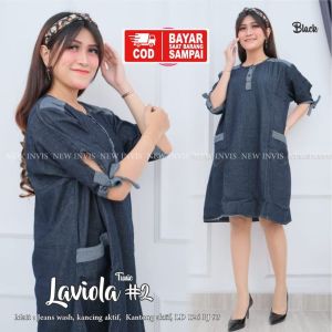 Dress Jeans Jumbo Wanita Terbaru Mini Dress Korea Busui Vola Daster Jeans Big Size Rit Shop