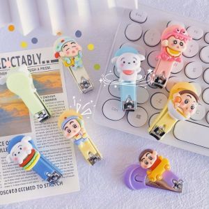 Cartoon Nail Clippers Anime Crayon Shin-Chan Portable Folding Nail Clippers Women Manicure Tools