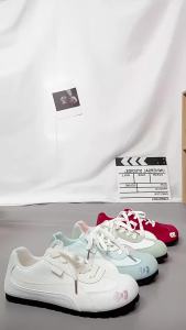 Beier Versatile Korean Style Womens Fashion 2025 Summer New Style Sneakers Student Soft Sole White Shoes German Training Shoes Breathable Single Shoes