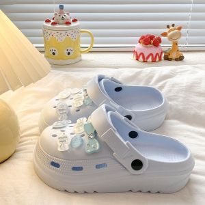 [Free Shipping] Suitable For Beach Wear In Summer 2026 Featuring An Ins-Style DIY Cartoon Design WomenS Beach Sandals With A Toe-Covering Style