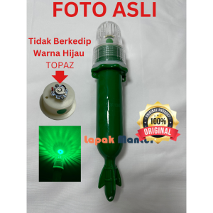 LM-0201 (Isi 100 pcs)JIAHONG Lampu Torpedo Bohlam Topaz Cahaya Hijau Tidak Berkedip Bersinyal 1 Warna Cahaya Lampu Nelayan