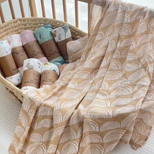 Breathable Baby Swaddles Blanket Soft Wrap Cloth Multifunction for Newborns Boys Girls Nursery Essential 120x110cm