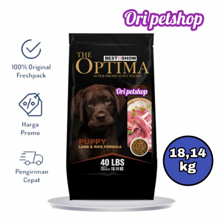 Optima Dog Puppy Lamb Rice Makanan Anjing Kecil 18,14kg