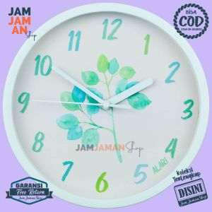 Jam Dinding Analog Hiasan Kamar Bunga Flower BestSeller Alari AL6464 Unik Blue Keren