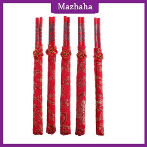 Mazhaha ตะเกียบสีแดงกระเป๋าไม้จีนผู้ถืออาหารเย็น flatware KITCHEN Food STICK