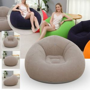 A5TG Mềm mại Ghế bơm hơi Nhẹ Có thể gập lại Ghế vườn Sáng tạo Thoải mái Ghế đệm Pouf Puff Cắm trại ngoài trời