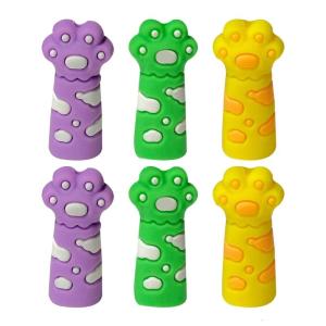 6 Pcs Silicone Pencil Toppers Lovely Cats Claw Pencil Caps Pencil Extender Holder For Children Adults School Accessories