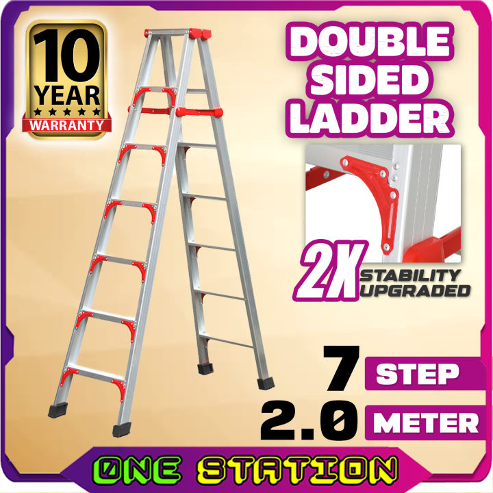 Multi Side Step 7 Step Ladderman Aluminium Double Sided Ladder Multi Purpose Ladder ...