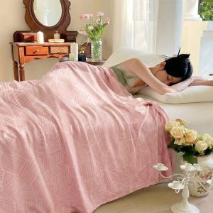 MAYNN Skin-friendly Summer Cooling Blanket Thin Breathable Ice Silk Blanket Air-Conditioning Comforters Multi-functional Solid Color Bamboo Fiber Blanket Summer Season